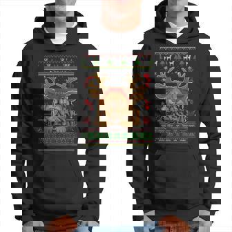 Cute Reindeer Persian Cat Xmas Lights Ugly Christmas Sweater Hoodie - Thegiftio