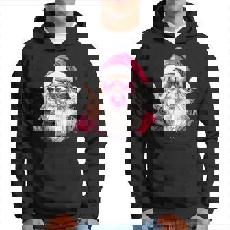 Cute Retro Peace Santa Christmas Blowing Bubble Gum Vintage Hoodie - Thegiftio UK