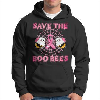 Cute Save The Boo Bees Halloween Breast Cancer Pink Ribbon Hoodie - Thegiftio UK