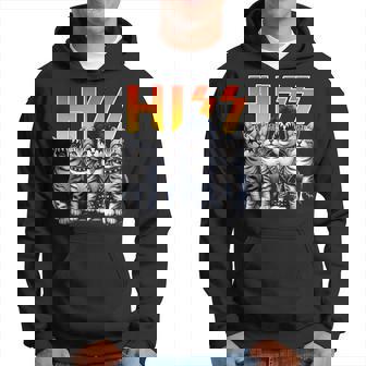 Cute Hiss Cats Rock Kittens Kitty Rocking Music Cat Lovers Hoodie | Seseable UK