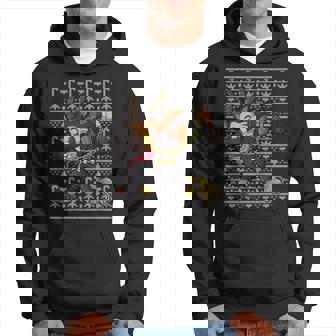 Dabbing Krampus Ugly Christmas Sweater Pattern Hoodie - Thegiftio