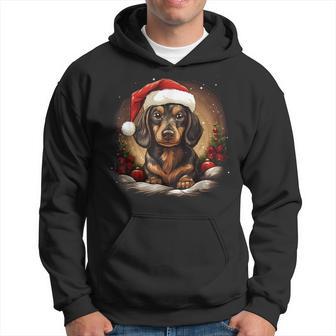 Dachshund With Santa Hat Christmas With Dog Kapuzenpullover - Geschenkecke