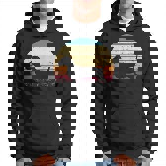 Dachshund Silhouette Sunset Retro Animal Pet Weiner Dog Hoodie - Thegiftio UK