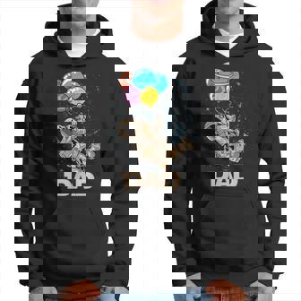 Dad Of Birthday Astronaut With Balloons Planets In Space Hoodie | Mazezy