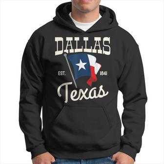 Dallas City Flag Texas Est 1841 Texas State Vintage Hoodie | Seseable UK