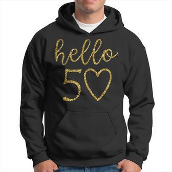 Damen Hello 50 Fifty Heart 50 Geburtstag 50 Jahre Alt Kapuzenpullover - Geschenkecke