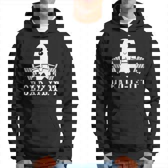 Dead Lift Ghost Gym Halloween Weight Lifting Workout Pocket Hoodie - Thegiftio