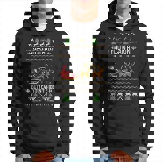 Deer Hunting Santa Hunter Ugly Christmas Sweater Xmas Hoodie - Thegiftio