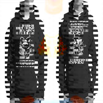 In My Defense I Was Left Unsupervised Black Cat Humoristic Hoodie - Thegiftio UK