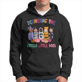 Delivering The Cutest Boos Labor And Delivery Halloween Hoodie - Thegiftio UK