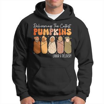 Delivering The Cutest Pumpkins Labor & Delivery Halloween Hoodie - Thegiftio UK