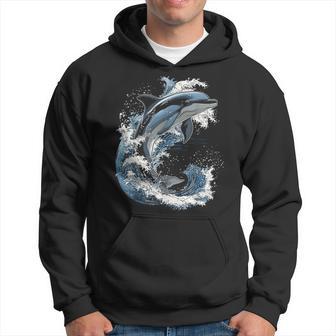 Delphin Tier Motiv Kunstwerk Delfin Kapuzenpullover - Geschenkecke