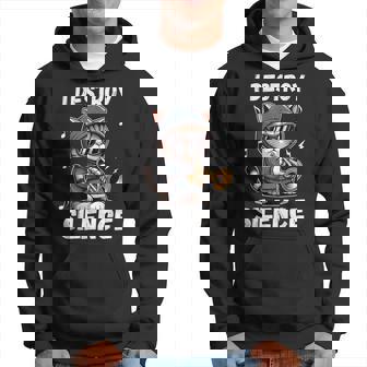 I Destroy Silence Cool Trumpet Cat For Musicians Hoodie - Seseable
