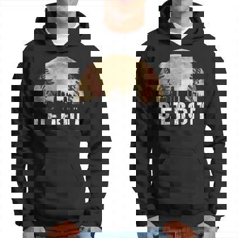Detroit Skyline City Vintage Baseball Lover Hoodie | Seseable UK