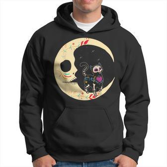 Dia De Los Muertos Cat & Moon Sugar Skull Kapuzenpullover - Geschenkecke