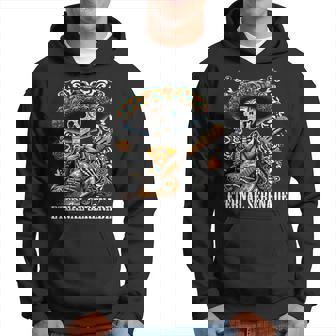 Dia De Los Muertos Fiesta Mariachi Skeleton Guitar Mexican Hoodie - Thegiftio UK