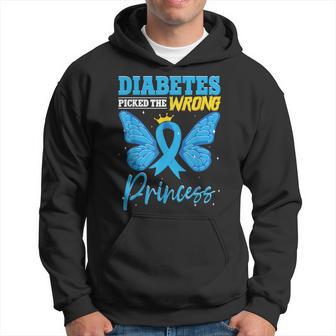 Diabetes Picked The Wrong Princess T1d Diabetes Awareness Hoodie - Thegiftio UK