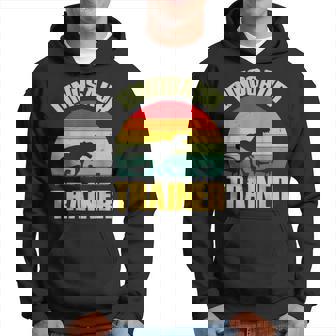 Dinosaur Trainer Halloween Costume Retro Sunset Dino Outline Hoodie - Thegiftio