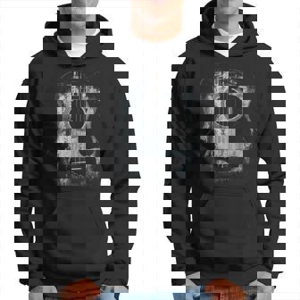 Distressed Acoustic Guitar Player Rock & Roll Hoodie | Seseable UK