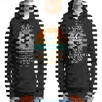 Divertido Gato Negro Retro Está Bien Estoy Bien Todo Está Bien Sudadera - Regaloses