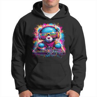 Dj Music Colorful Teddy Bear Hoodie - Thegiftio UK
