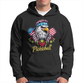 Eagle Mullet Pickleball Lovers 4Th Of July Usa American Flag Hoodie - Thegiftio UK