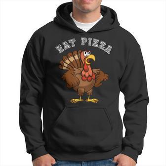 Eat Pizza Thanksgiving Angry Turkey Gobble Hoodie - Monsterry