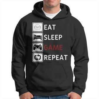 Eat Sleep Game Repeat Essen Schlafen Gamecken Wiederholen Kapuzenpullover - Geschenkecke