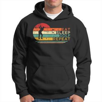 Eat Sleep Golf Repeat Vintage Golf Players Fan Lover Hoodie - Thegiftio UK