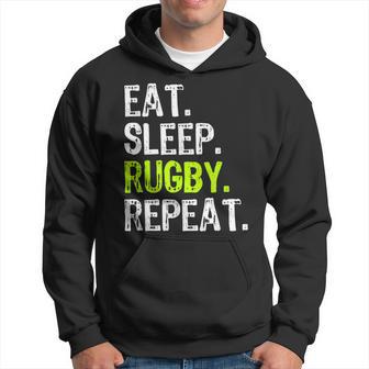 Eat Sleep Rugby Repeat Player Fan Lover Hoodie - Thegiftio UK