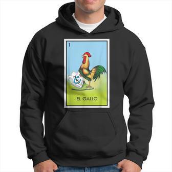 El Gallo Card Mexican Lottery Card Hoodie - Thegiftio UK