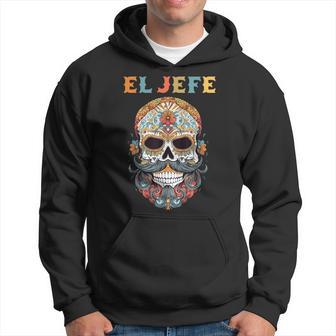 El Jefe Skull Mexican Boss Spanish Dia De Los Muertos Hoodie - Thegiftio UK