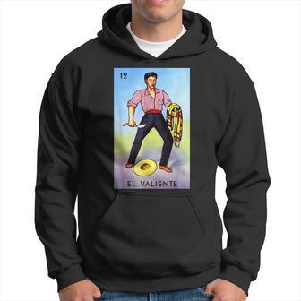 El Valiente Card Mexican Lottery Card Hoodie - Thegiftio UK