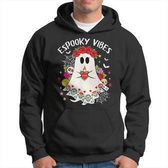 Espooky Vibes Concha Day Of The Dead Mexican Halloween Ghost Hoodie - Thegiftio UK