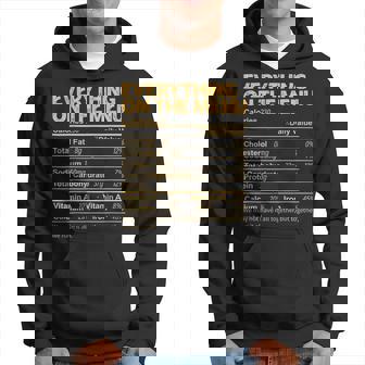 Everything On The Menu Nutrition Facts Thanksgiving Food Hoodie - Thegiftio