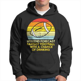 Fantasy Football Weekend Forecast Retro Draft Party Dad Men Hoodie - Thegiftio UK