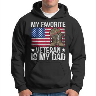 My Favorite Veteran Is My Dad Army Military Veterans Day Hoodie - Thegiftio UK