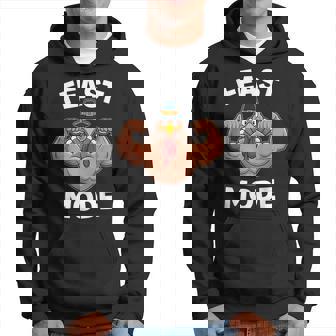 Feast Mode On Turkey Muscle Thanksgiving Family Dinner Hoodie - Monsterry