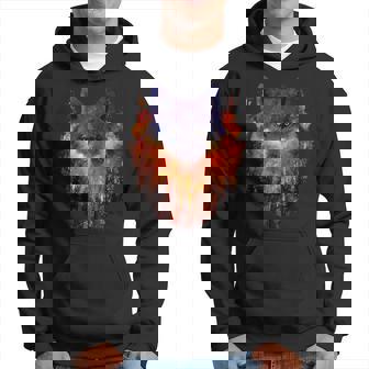 Fire Wolf For Men Cool Wolf Tattoo Hoodie - Monsterry
