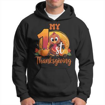 My First Thanksgiving Cute Happy Turkey Day Hoodie - Thegiftio UK