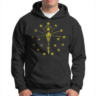 Flag Of Indiana Patriotic Vintage Grunge Fade Hoodie - Monsterry