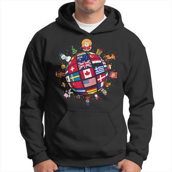 Flags Of The World Christmas Around The Globe Hoodie - Thegiftio UK