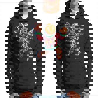Football Christmas Gingerbread Man Football Ugly Christmas Hoodie | Seseable UK