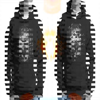 Forest Deer Wildlife Animal Illustration Hoodie - Thegiftio UK