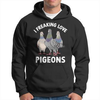 I Freaking Love Pigeons Pigeon Lover Hoodie - Thegiftio UK