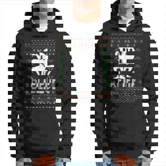 Fresno Nightcrawler Believe Christmas Ugly Xmas Sweater Hoodie - Thegiftio