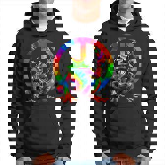 Frog Peace Sign Tie Dye Frog Hippie Hoodie | Seseable CA