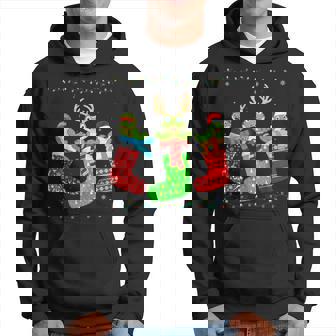 Frog In Xmas Socks Holiday Ugly Sweater Christmas Hoodie - Thegiftio