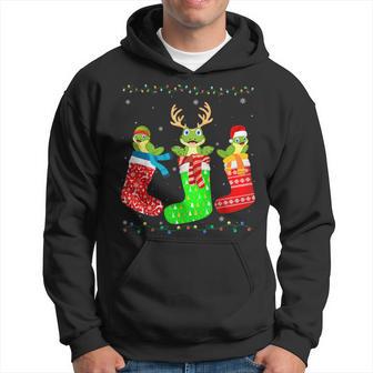 Frog In Xmas Socks Holiday Ugly Sweater Christmas Hoodie - Thegiftio UK