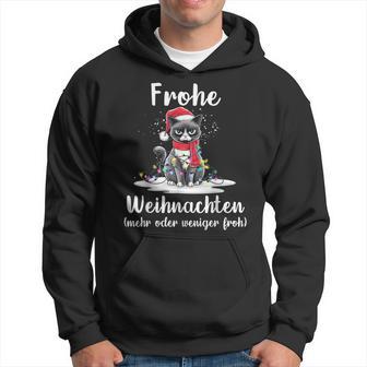 Frohe Weihnachten Grimmige Katzen Mehr Oder Weniger Froh Kapuzenpullover - Geschenkecke